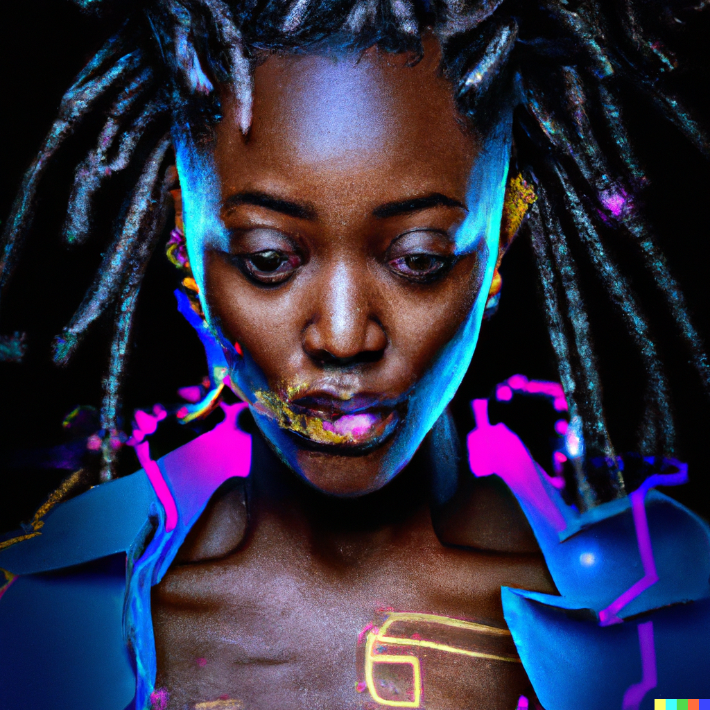 DALL·E 2022-11-15 21.46.32 - A beautiful ethereal woman cyber punk, vivid colors, beautiful imagery, digital art